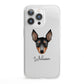 English Toy Terrier Personalised iPhone 13 Pro Clear Bumper Case