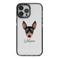 English Toy Terrier Personalised iPhone 13 Pro Max Black Impact Case on Silver phone