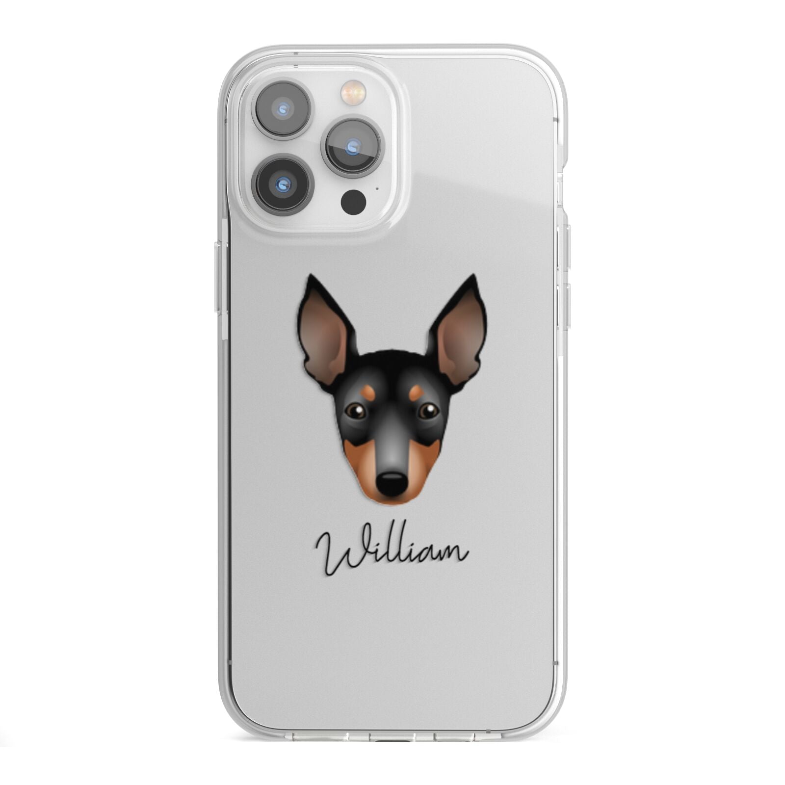 English Toy Terrier Personalised iPhone 13 Pro Max TPU Impact Case with White Edges