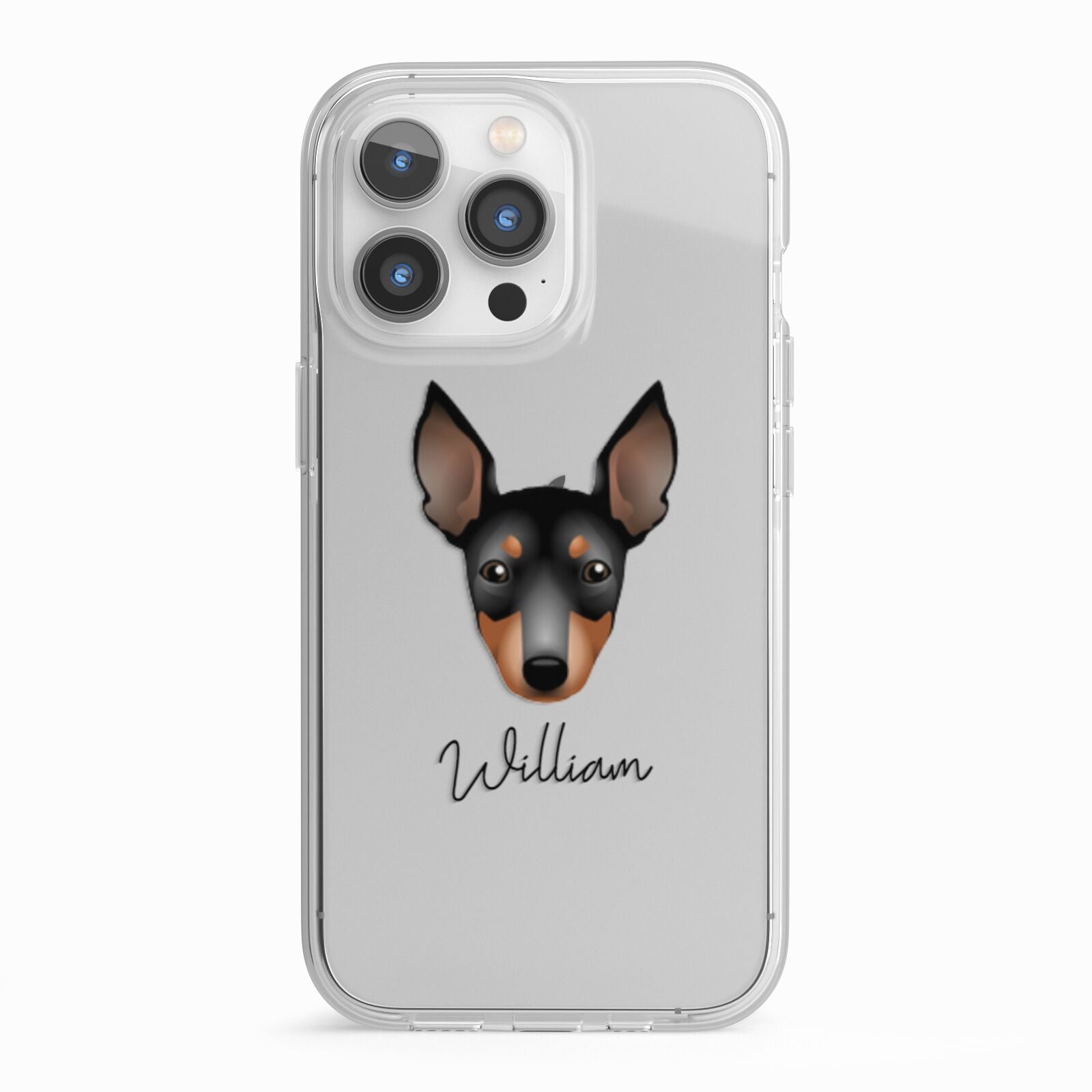 English Toy Terrier Personalised iPhone 13 Pro TPU Impact Case with White Edges