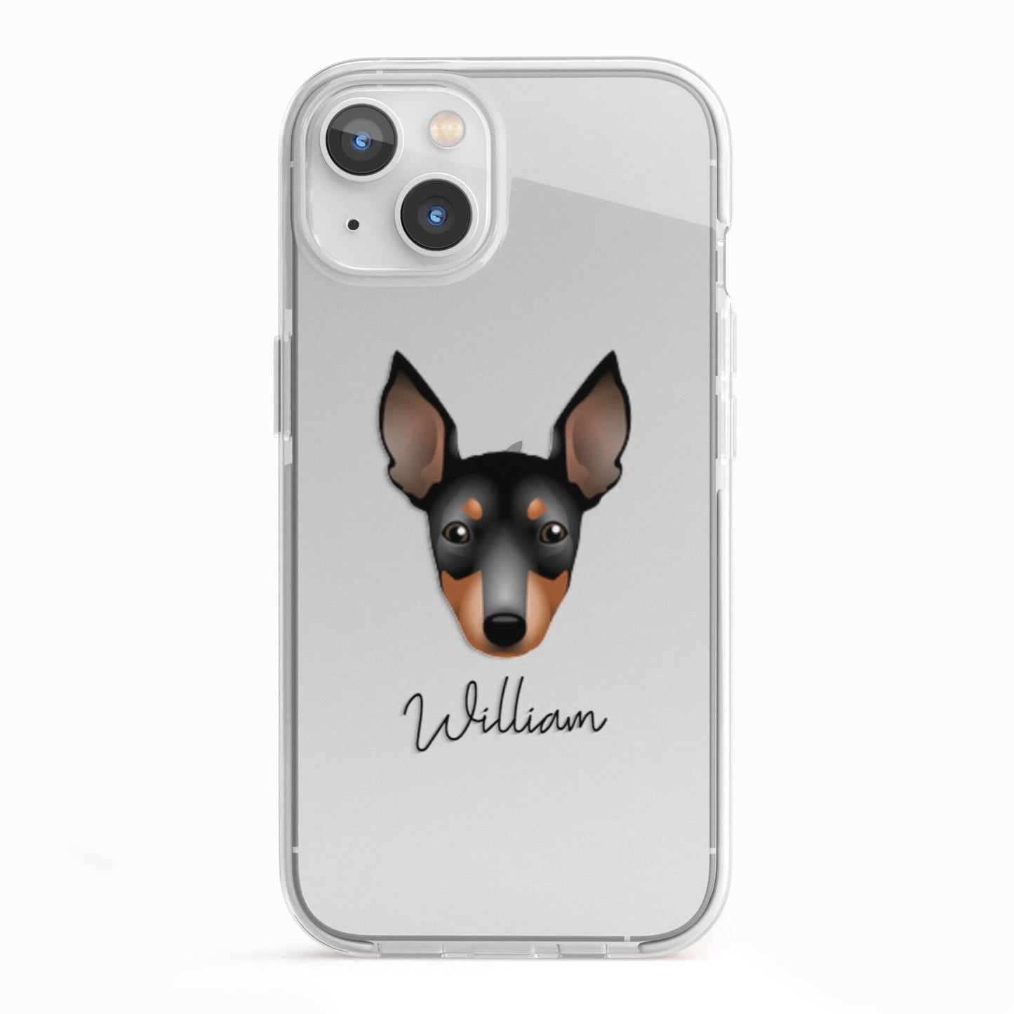 English Toy Terrier Personalised iPhone 13 TPU Impact Case with White Edges