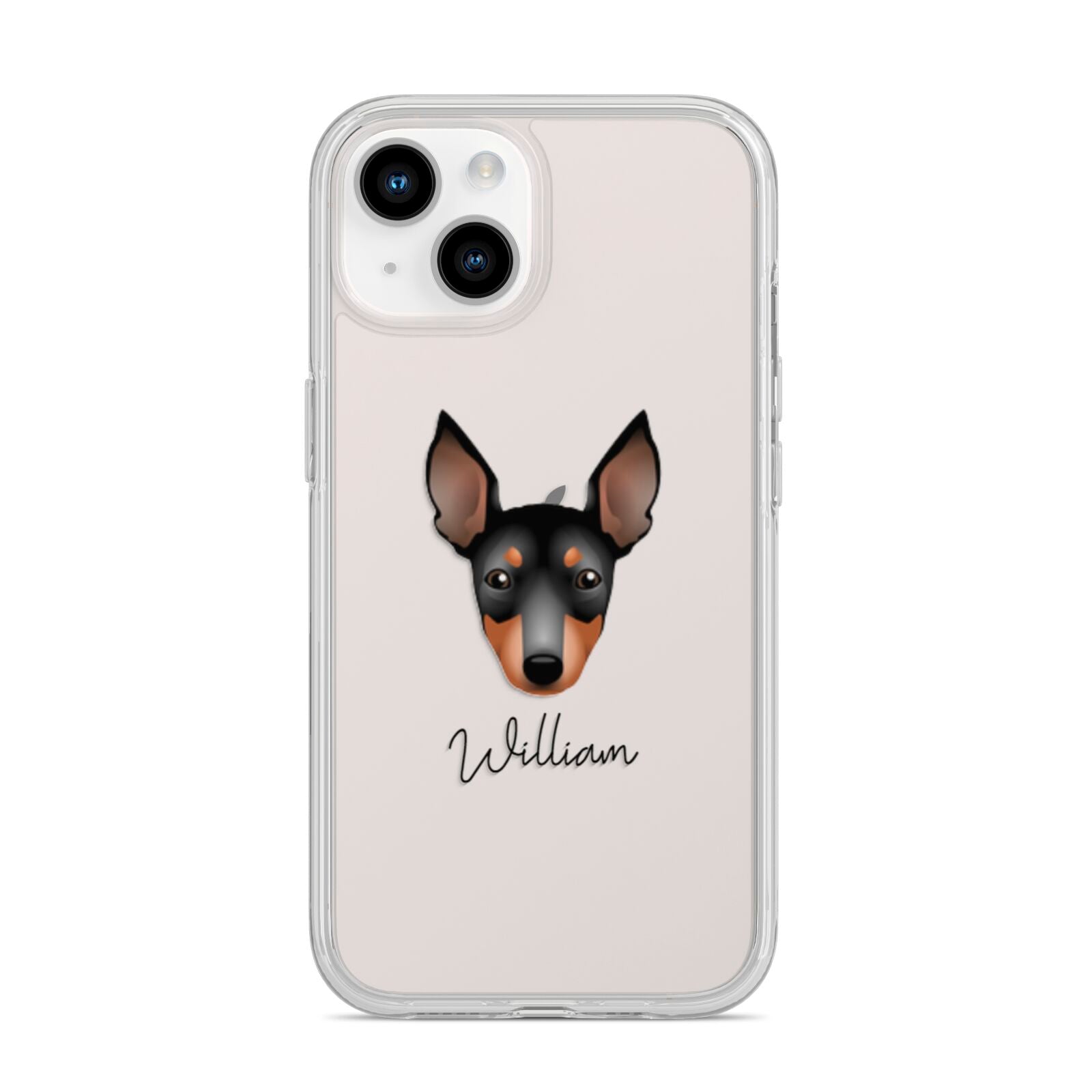 English Toy Terrier Personalised iPhone 14 Clear Tough Case Starlight