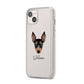 English Toy Terrier Personalised iPhone 14 Plus Clear Tough Case Starlight Angled Image