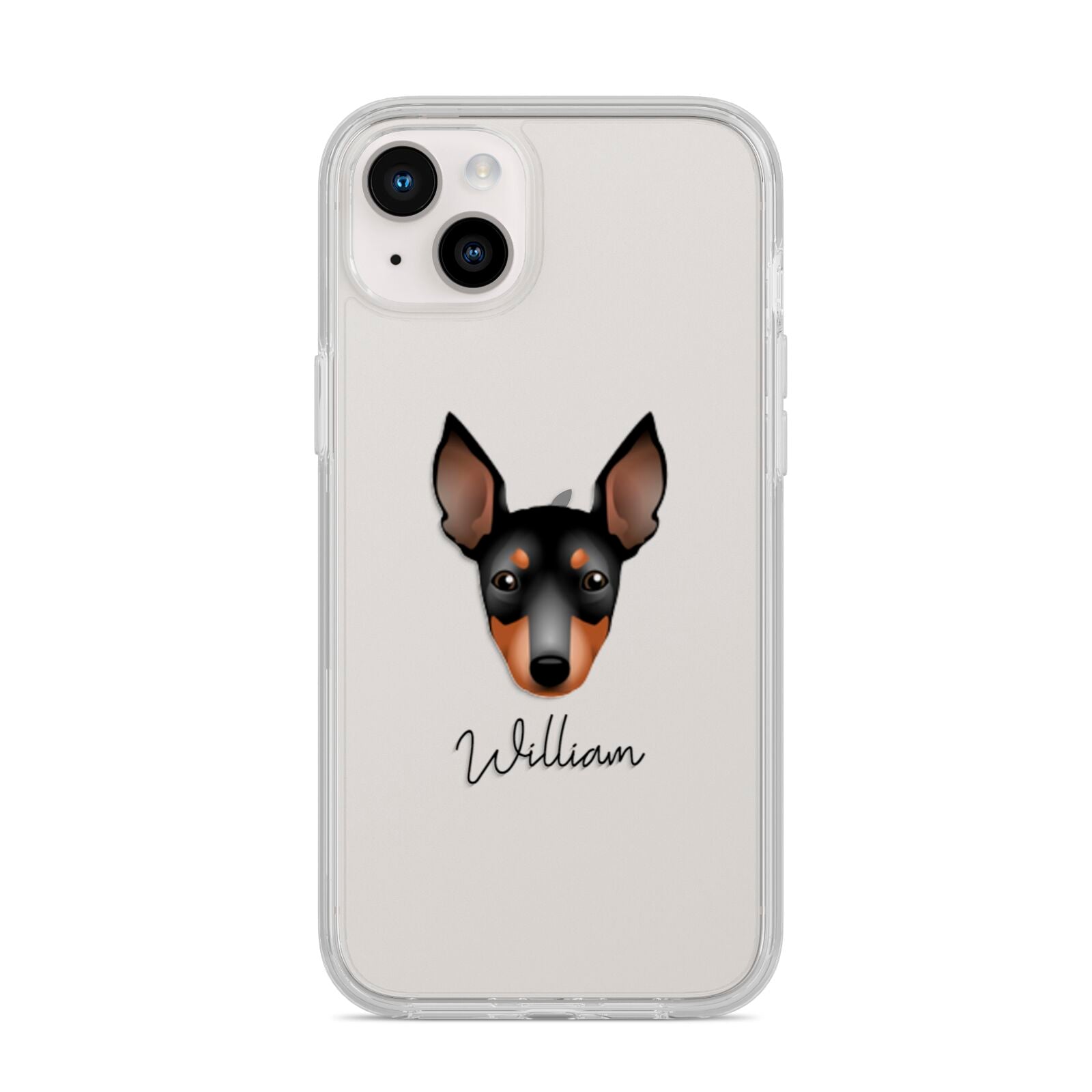 English Toy Terrier Personalised iPhone 14 Plus Clear Tough Case Starlight