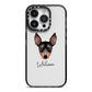 English Toy Terrier Personalised iPhone 14 Pro Black Impact Case on Silver phone