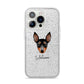 English Toy Terrier Personalised iPhone 14 Pro Glitter Tough Case Silver