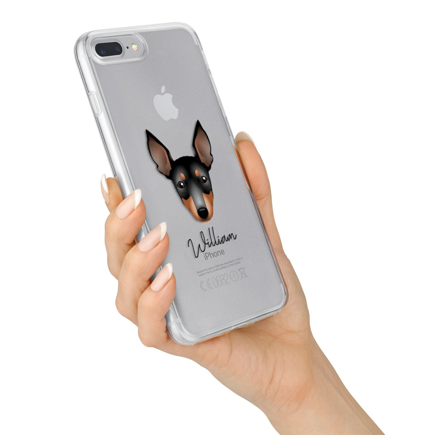 English Toy Terrier Personalised iPhone 7 Plus Bumper Case on Silver iPhone Alternative Image