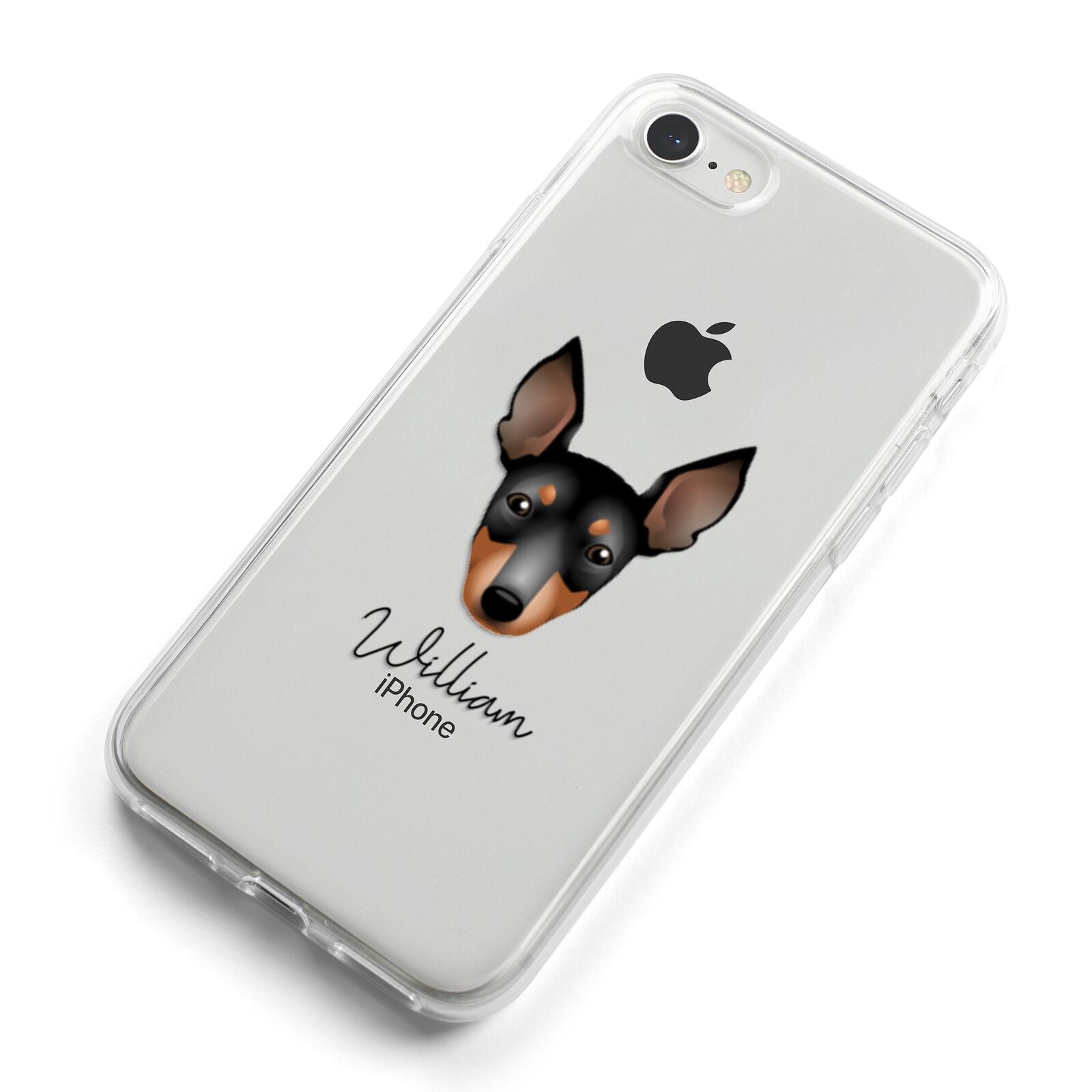 English Toy Terrier Personalised iPhone 8 Bumper Case on Silver iPhone Alternative Image