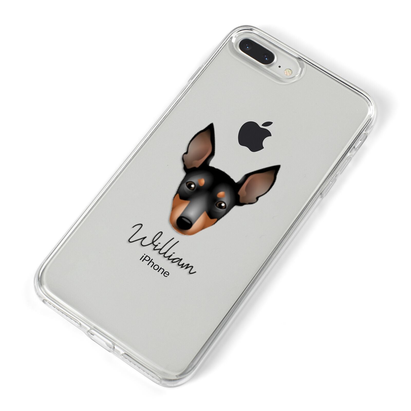 English Toy Terrier Personalised iPhone 8 Plus Bumper Case on Silver iPhone Alternative Image