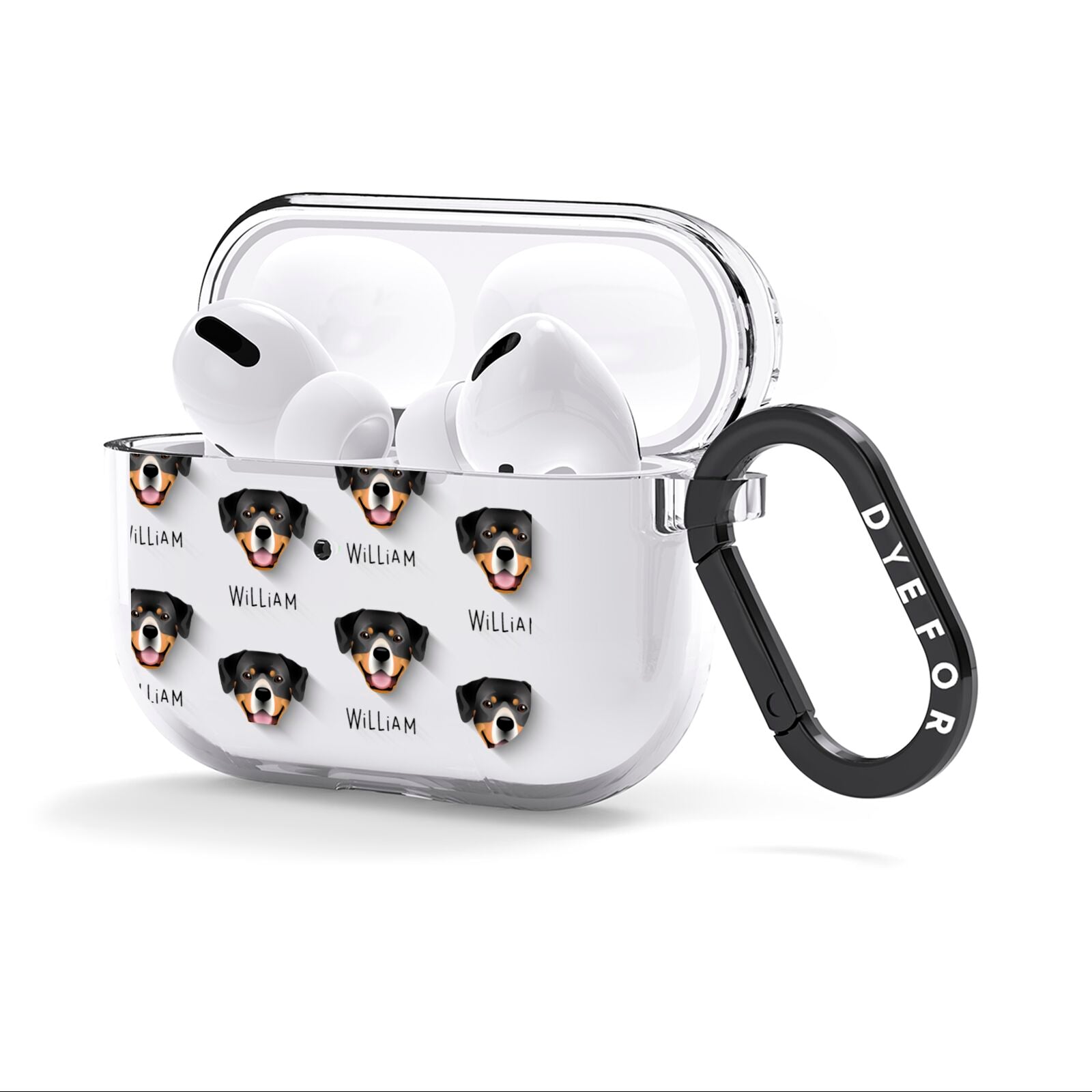 Entlebucher Mountain Dog Icon with Name AirPods Clear Case 3rd Gen Side Image