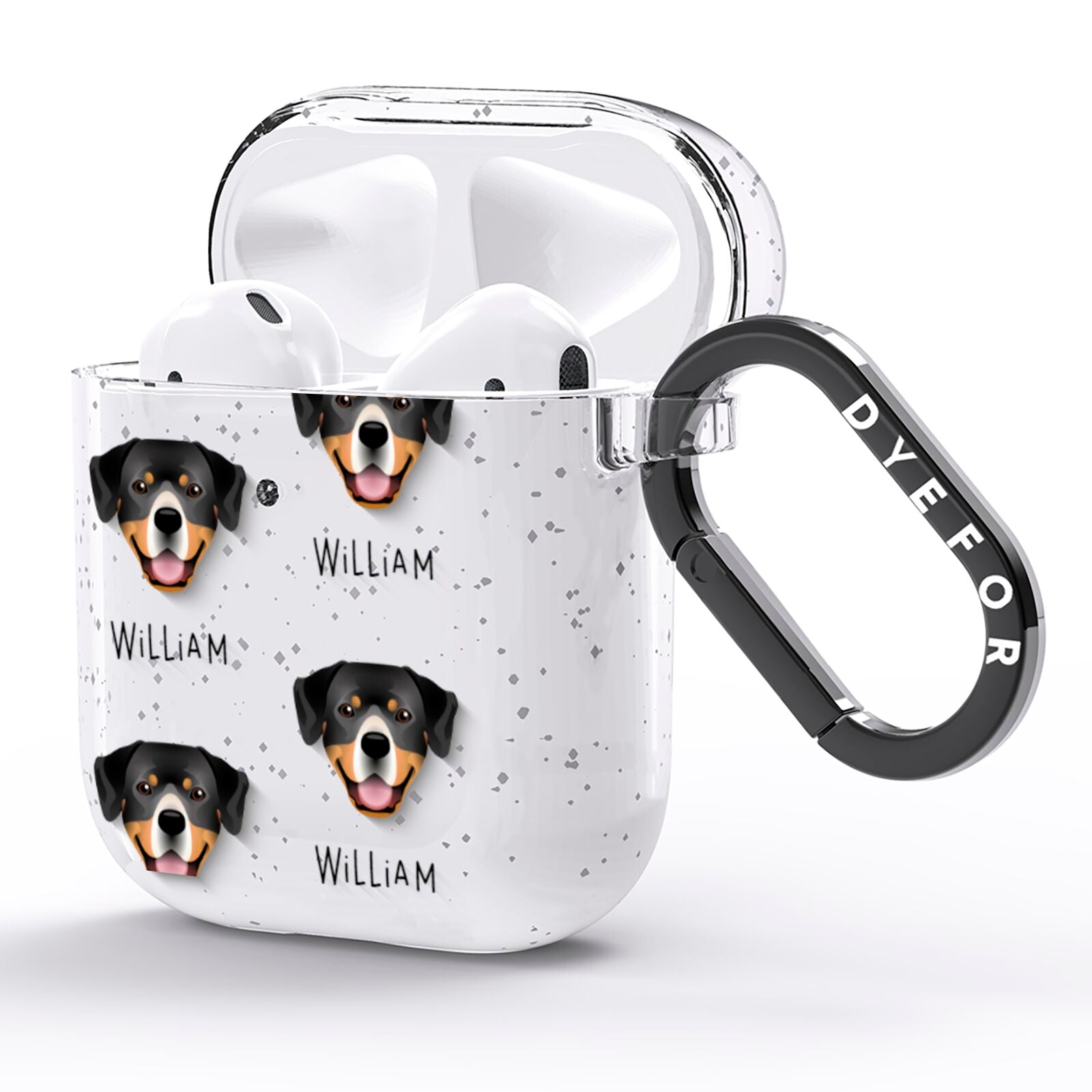 Entlebucher Mountain Dog Icon with Name AirPods Glitter Case Side Image