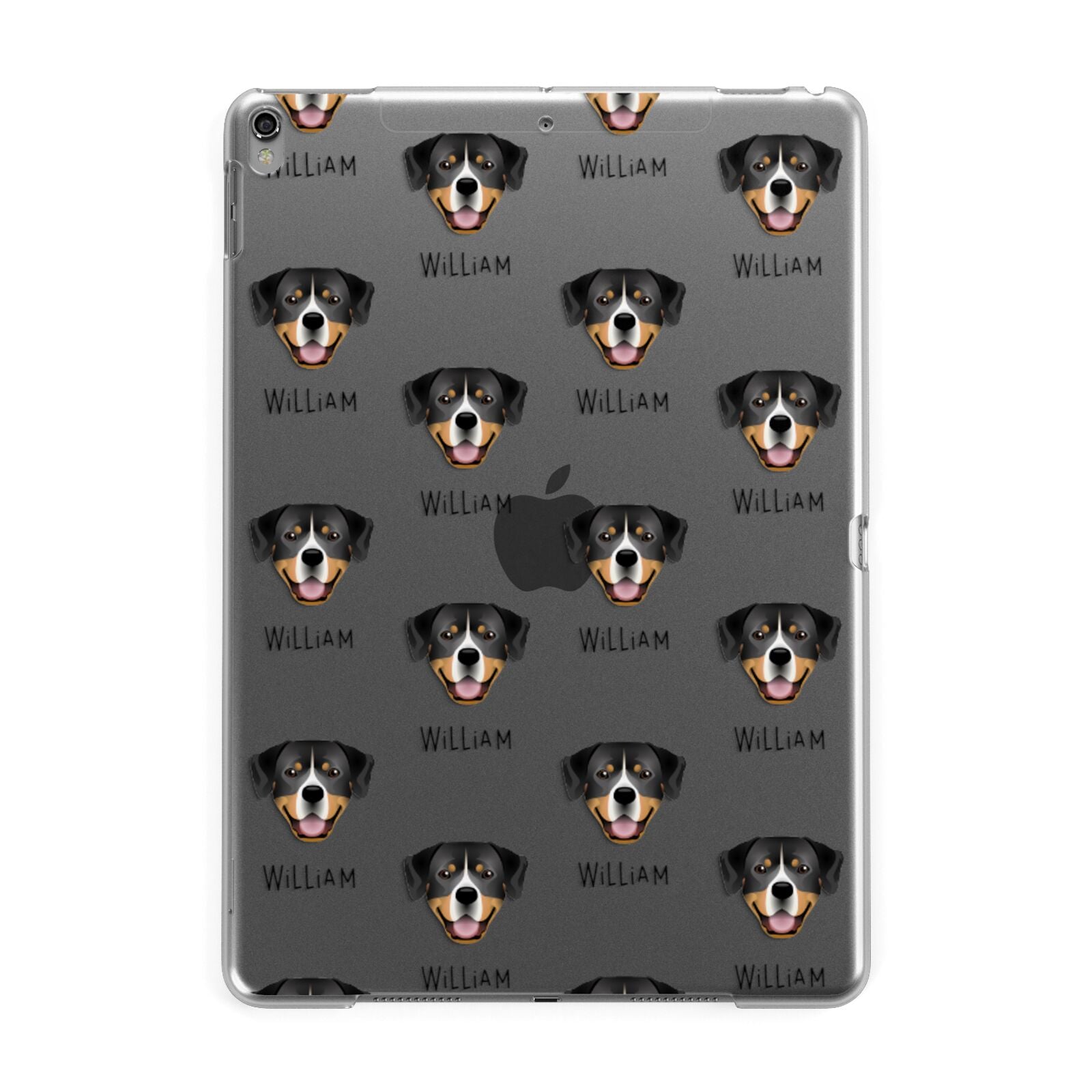 Entlebucher Mountain Dog Icon with Name Apple iPad Grey Case