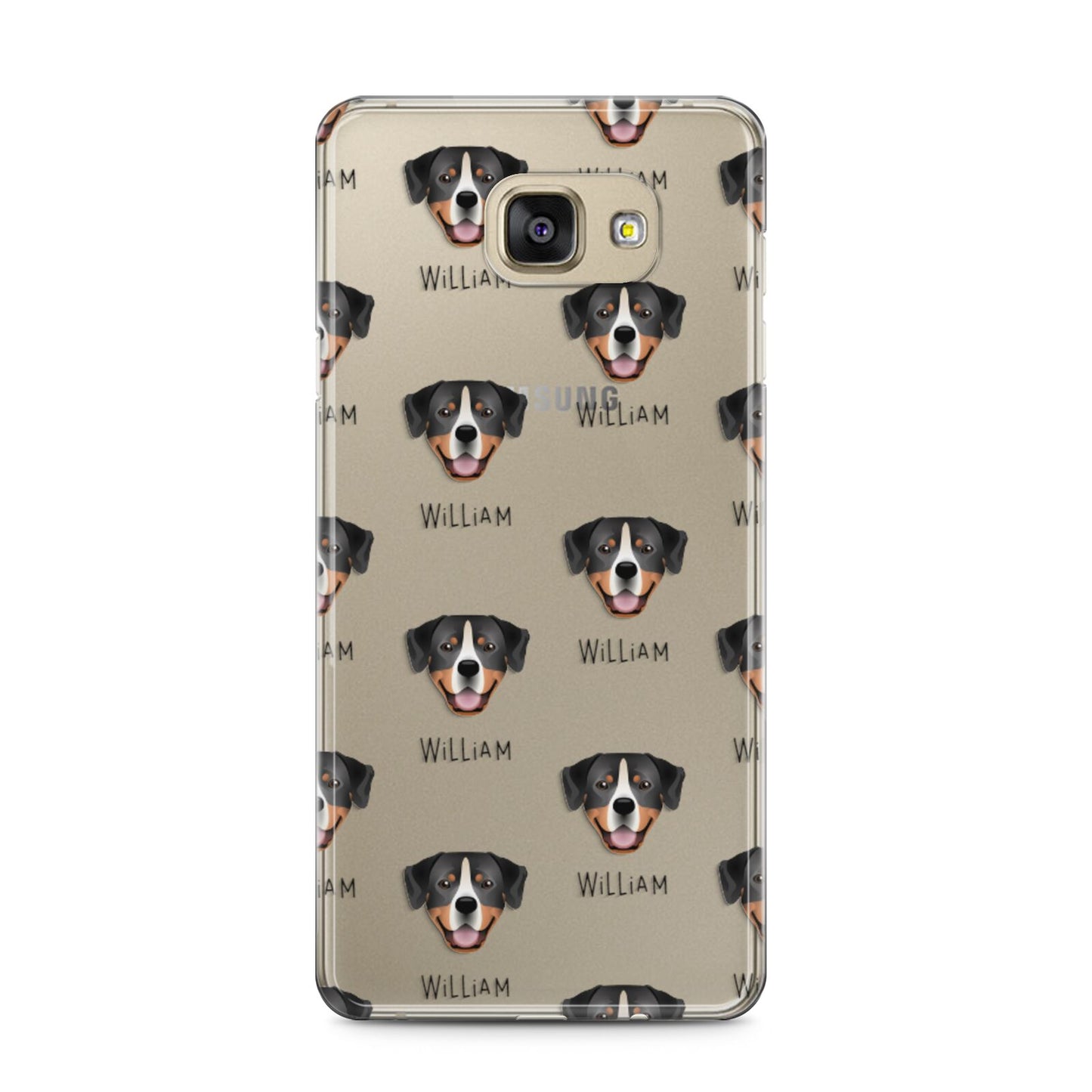 Entlebucher Mountain Dog Icon with Name Samsung Galaxy A5 2016 Case on gold phone