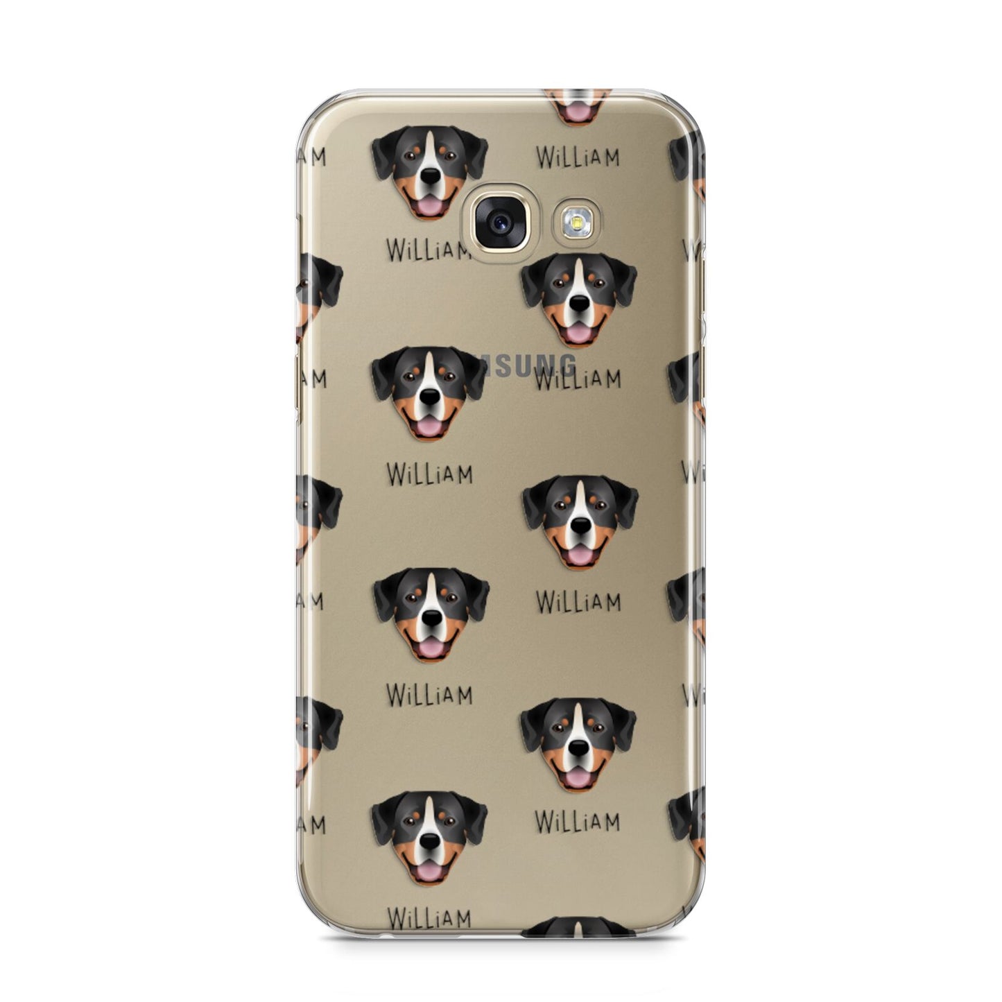 Entlebucher Mountain Dog Icon with Name Samsung Galaxy A5 2017 Case on gold phone