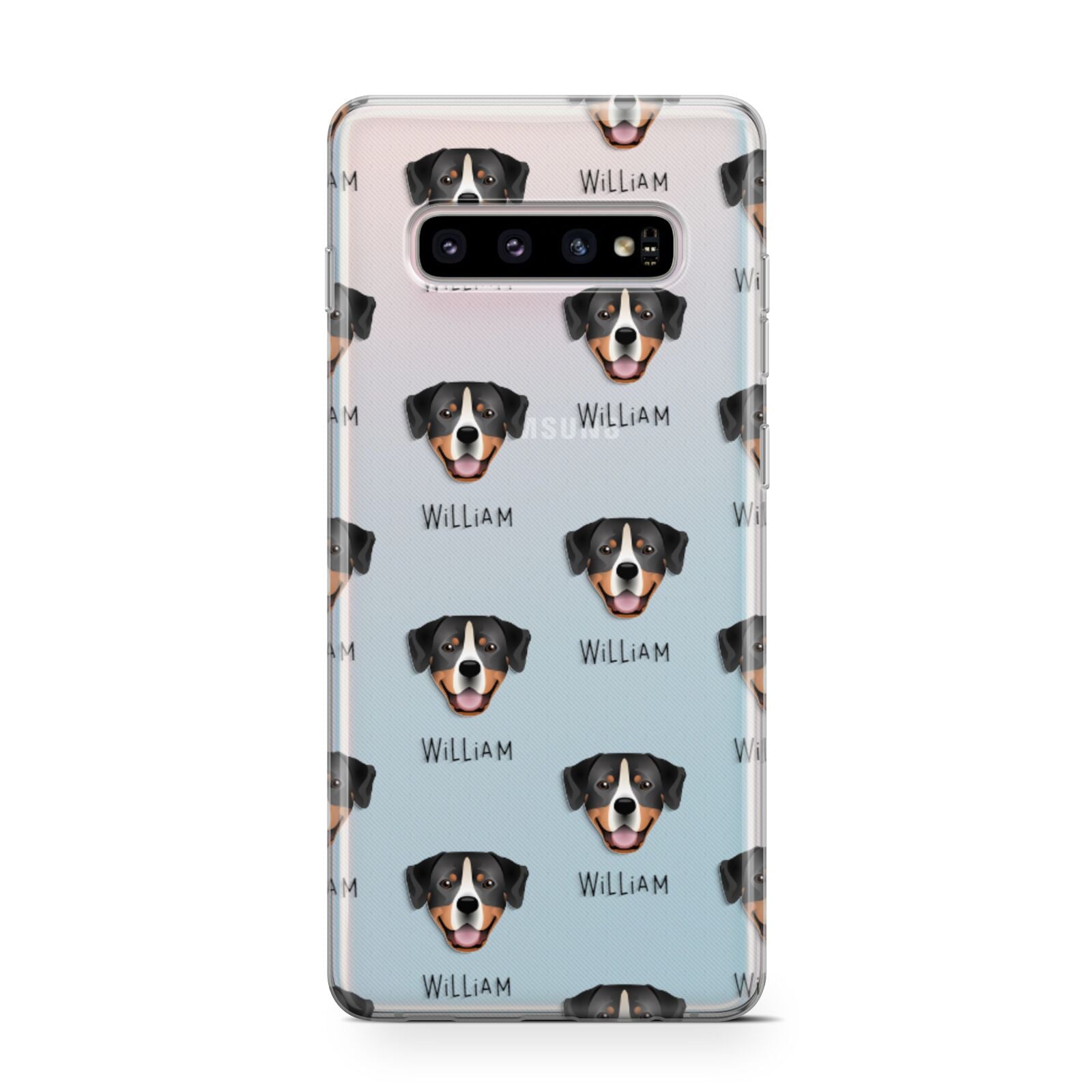 Entlebucher Mountain Dog Icon with Name Samsung Galaxy S10 Case