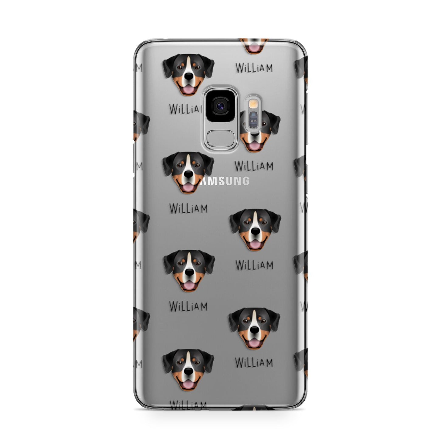 Entlebucher Mountain Dog Icon with Name Samsung Galaxy S9 Case