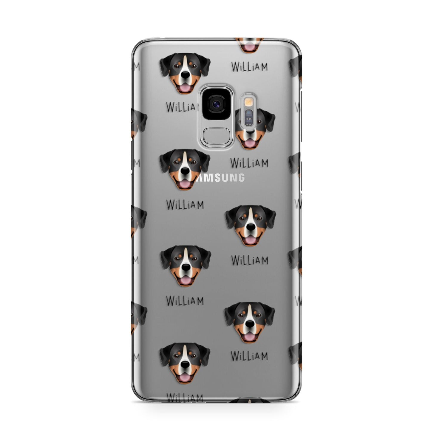 Entlebucher Mountain Dog Icon with Name Samsung Galaxy S9 Case