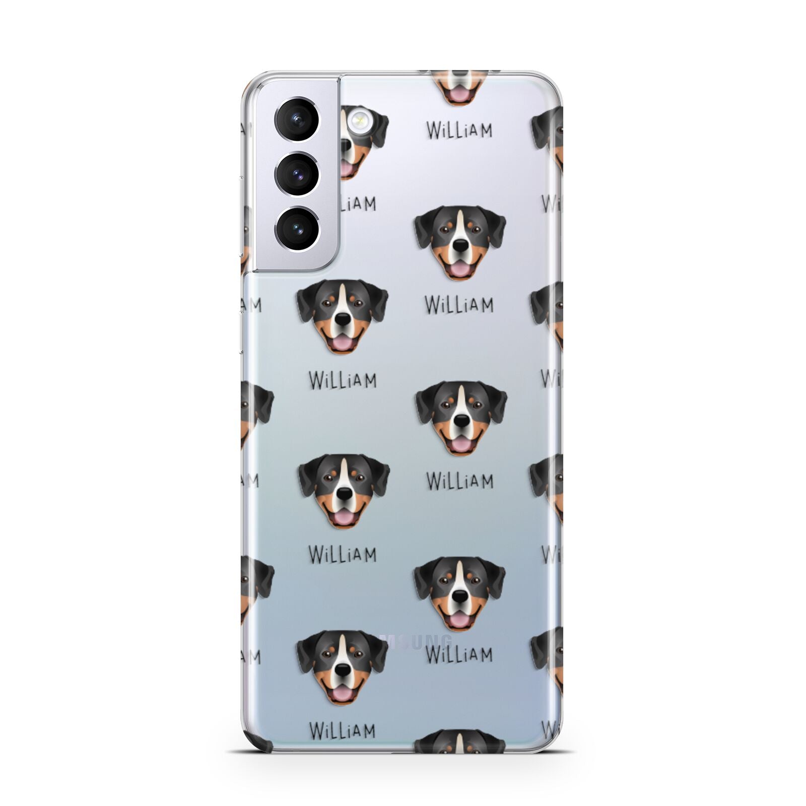 Entlebucher Mountain Dog Icon with Name Samsung S21 Plus Phone Case