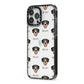 Entlebucher Mountain Dog Icon with Name iPhone 13 Pro Max Black Impact Case Side Angle on Silver phone