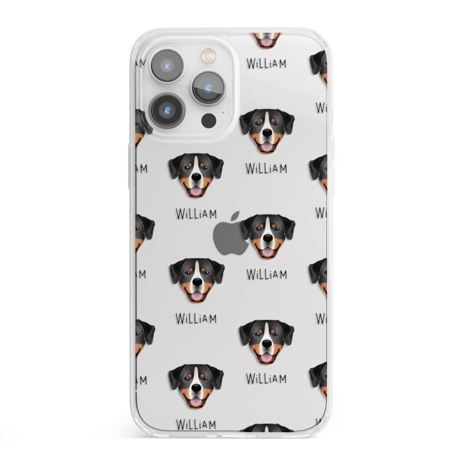 Entlebucher Mountain Dog Icon with Name iPhone 13 Pro Max Clear Bumper Case