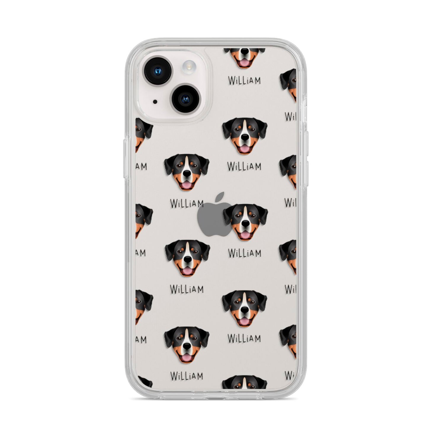 Entlebucher Mountain Dog Icon with Name iPhone 14 Plus Clear Tough Case Starlight