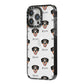 Entlebucher Mountain Dog Icon with Name iPhone 14 Pro Max Black Impact Case Side Angle on Silver phone