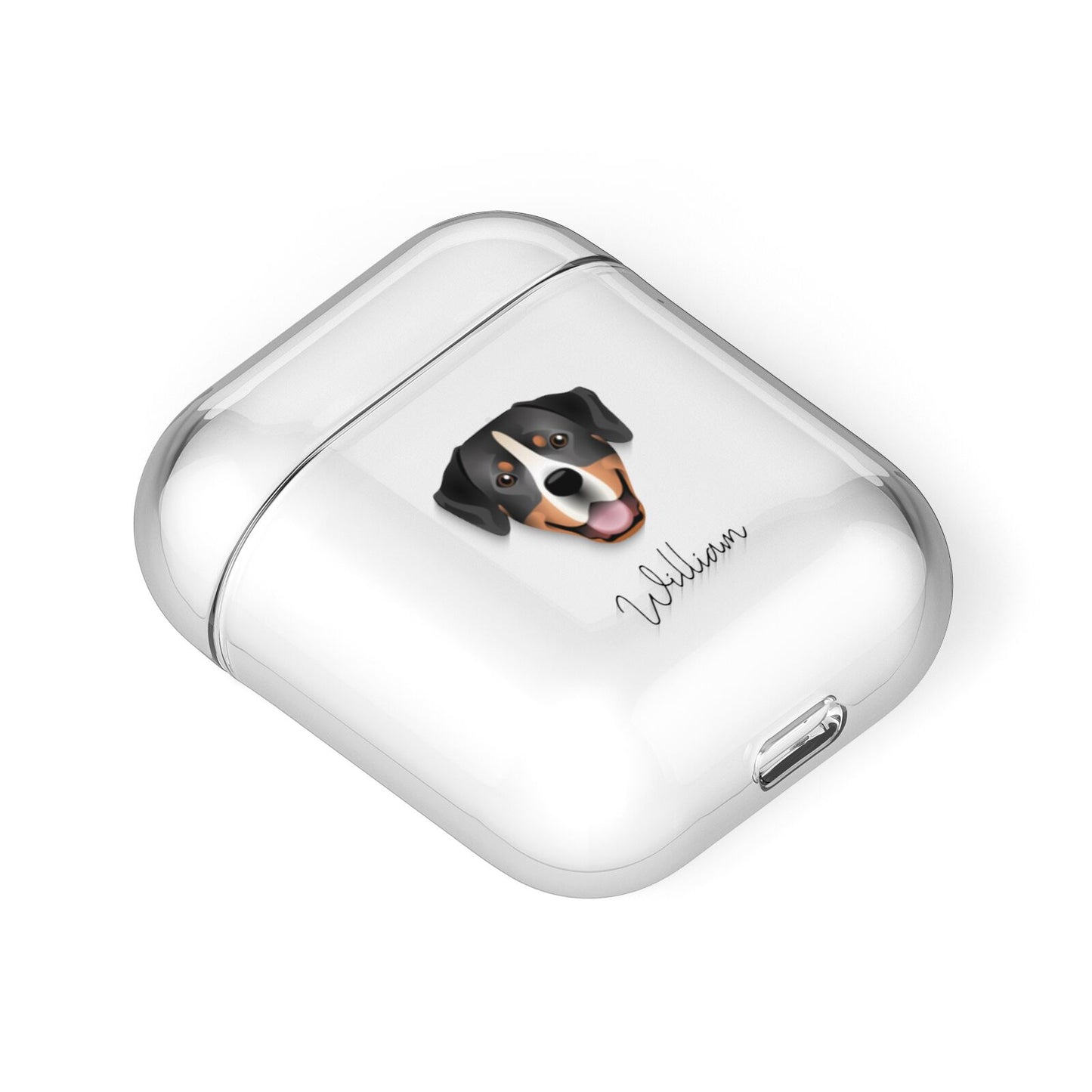 Entlebucher Mountain Dog Personalised AirPods Case Laid Flat