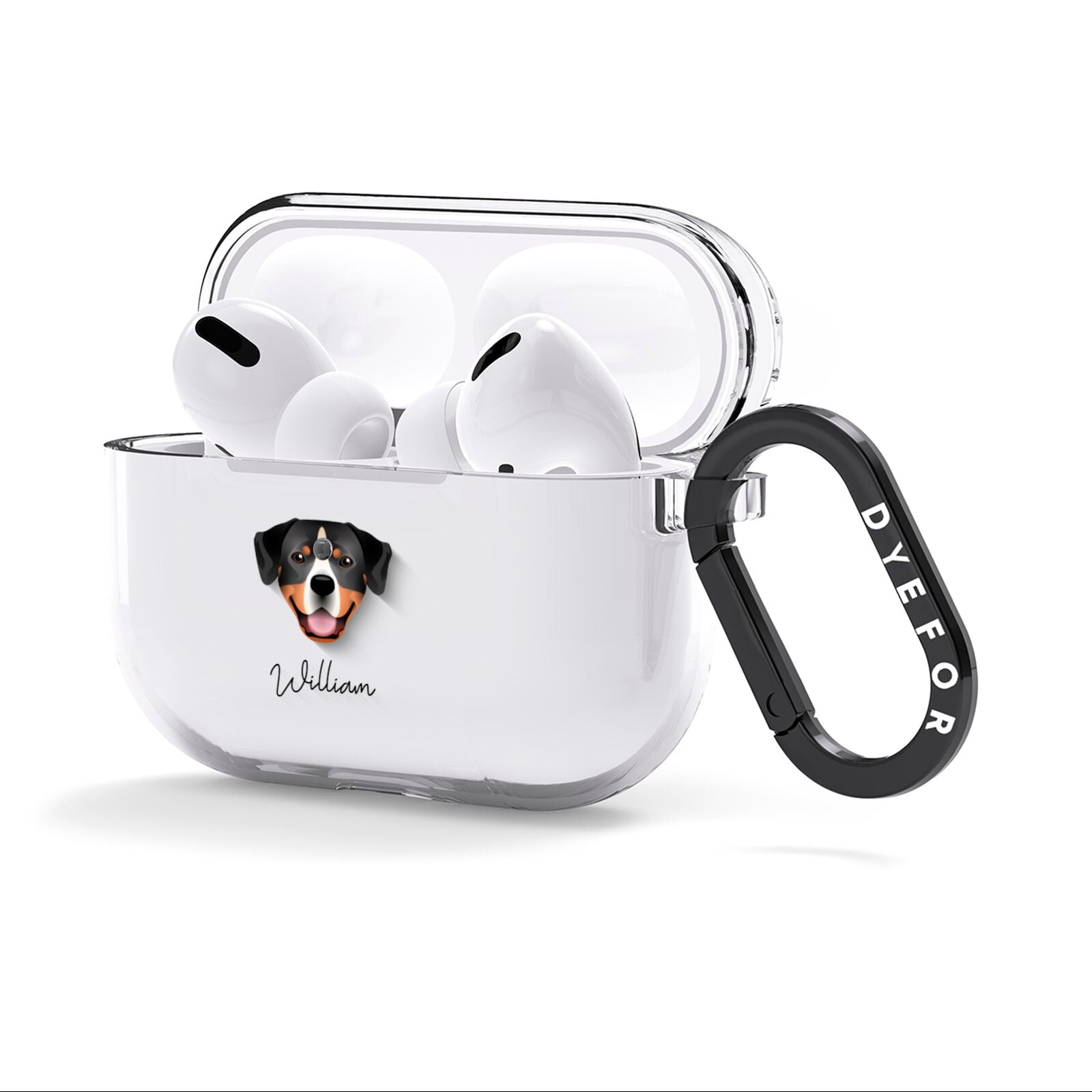 Entlebucher Mountain Dog Personalised AirPods Clear Case 3rd Gen Side Image