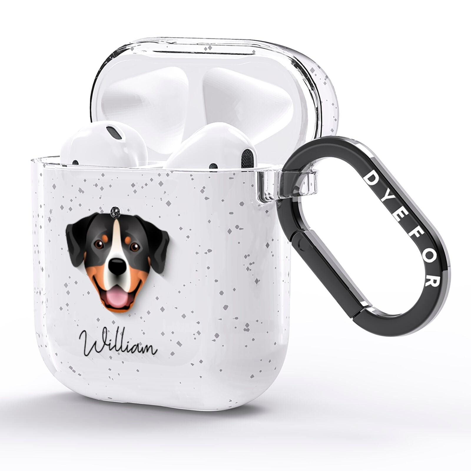 Entlebucher Mountain Dog Personalised AirPods Glitter Case Side Image