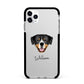 Entlebucher Mountain Dog Personalised Apple iPhone 11 Pro Max in Silver with Black Impact Case