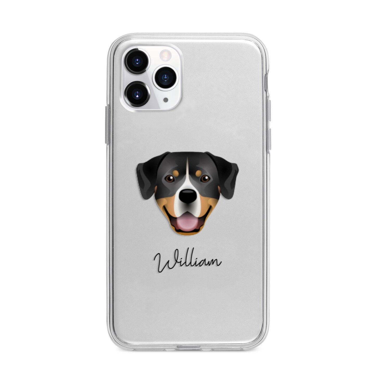 Entlebucher Mountain Dog Personalised Apple iPhone 11 Pro Max in Silver with Bumper Case