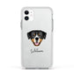 Entlebucher Mountain Dog Personalised Apple iPhone 11 in White with White Impact Case
