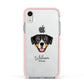 Entlebucher Mountain Dog Personalised Apple iPhone XR Impact Case Pink Edge on Silver Phone