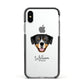 Entlebucher Mountain Dog Personalised Apple iPhone Xs Impact Case Black Edge on Silver Phone