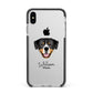 Entlebucher Mountain Dog Personalised Apple iPhone Xs Max Impact Case Black Edge on Silver Phone