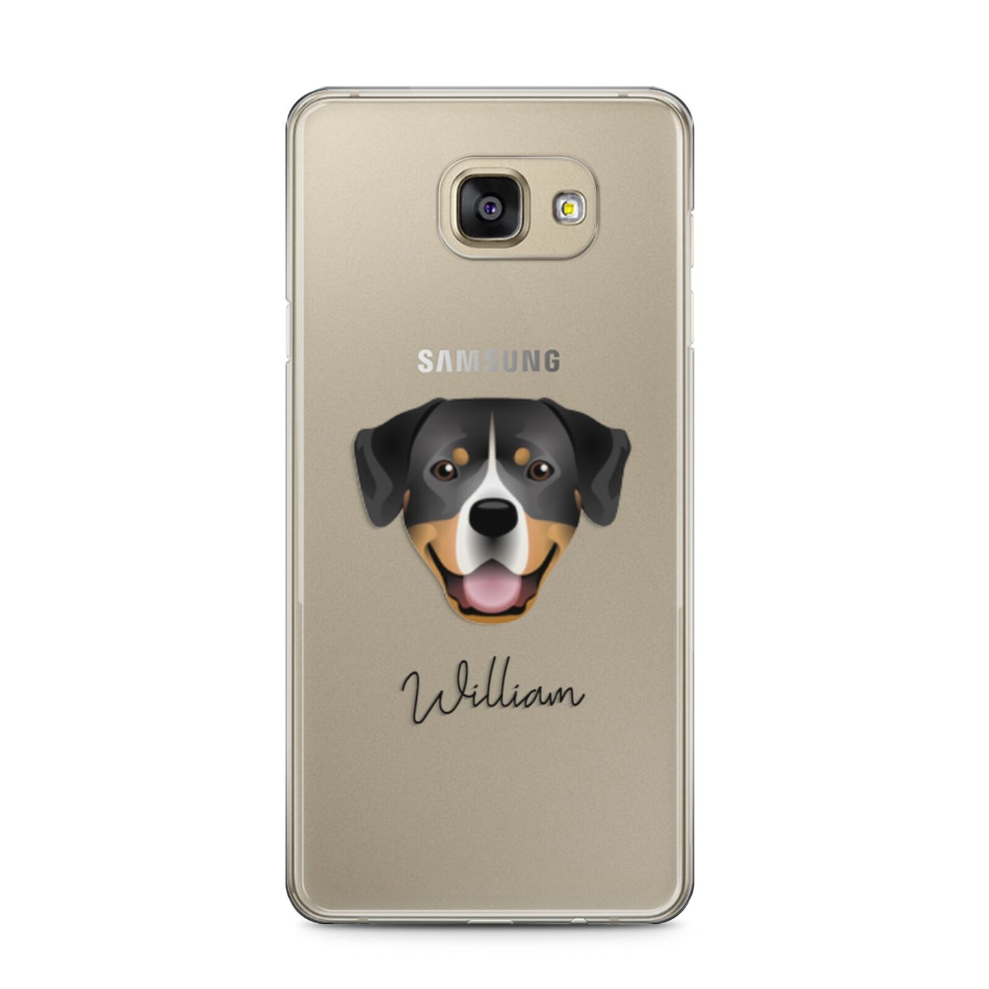 Entlebucher Mountain Dog Personalised Samsung Galaxy A5 2016 Case on gold phone