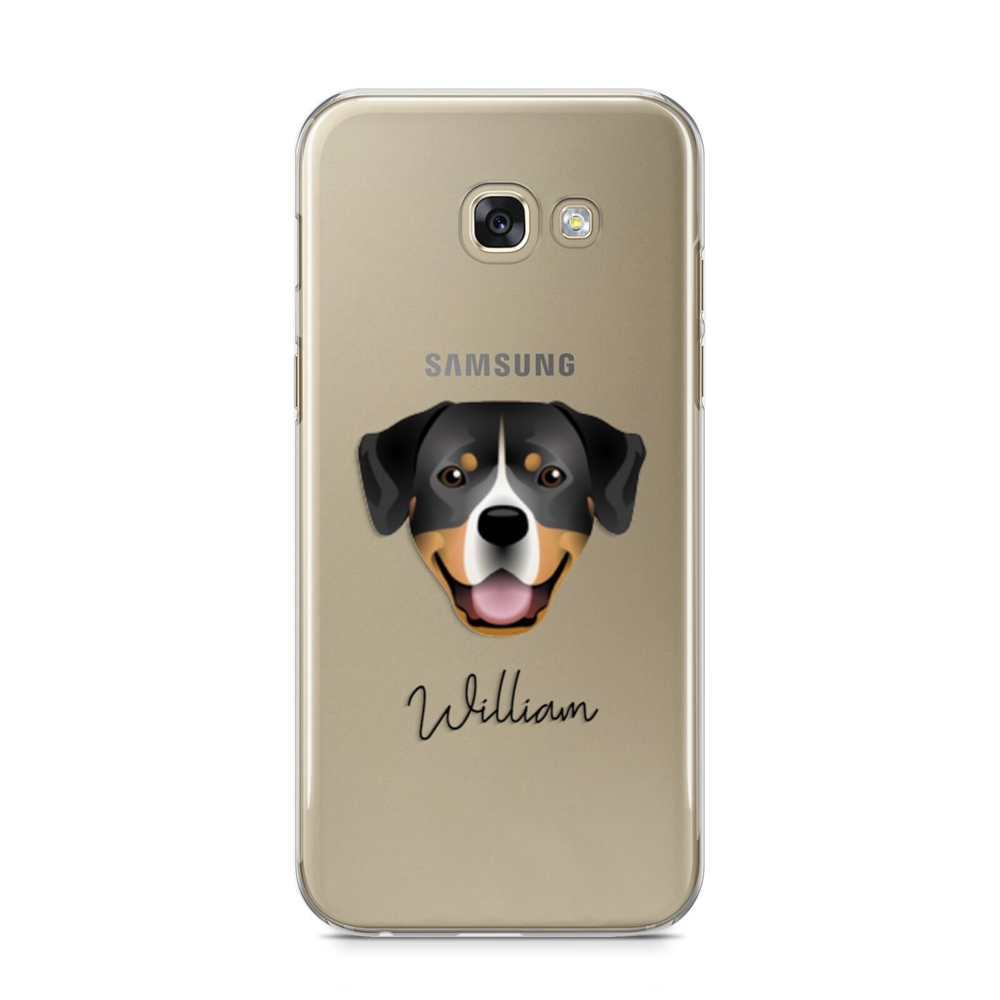 Entlebucher Mountain Dog Personalised Samsung Galaxy A5 2017 Case on gold phone