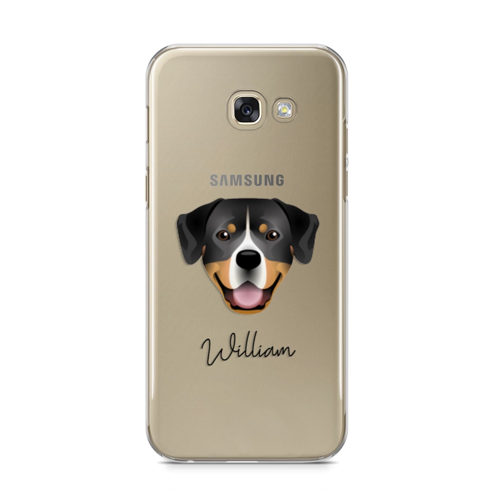 Entlebucher Mountain Dog Personalised Samsung Galaxy A5 2017 Case on gold phone