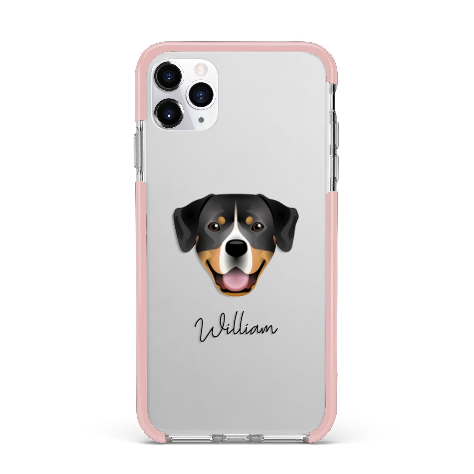 Entlebucher Mountain Dog Personalised iPhone 11 Pro Max Impact Pink Edge Case