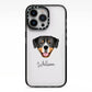 Entlebucher Mountain Dog Personalised iPhone 13 Pro Black Impact Case on Silver phone