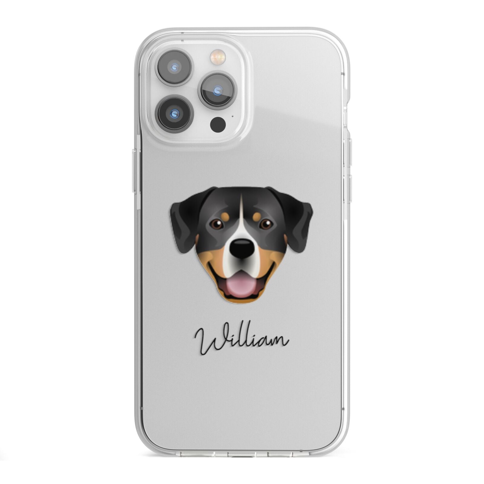 Entlebucher Mountain Dog Personalised iPhone 13 Pro Max TPU Impact Case with White Edges