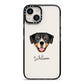 Entlebucher Mountain Dog Personalised iPhone 14 Black Impact Case on Silver phone