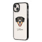 Entlebucher Mountain Dog Personalised iPhone 14 Plus Black Impact Case Side Angle on Silver phone