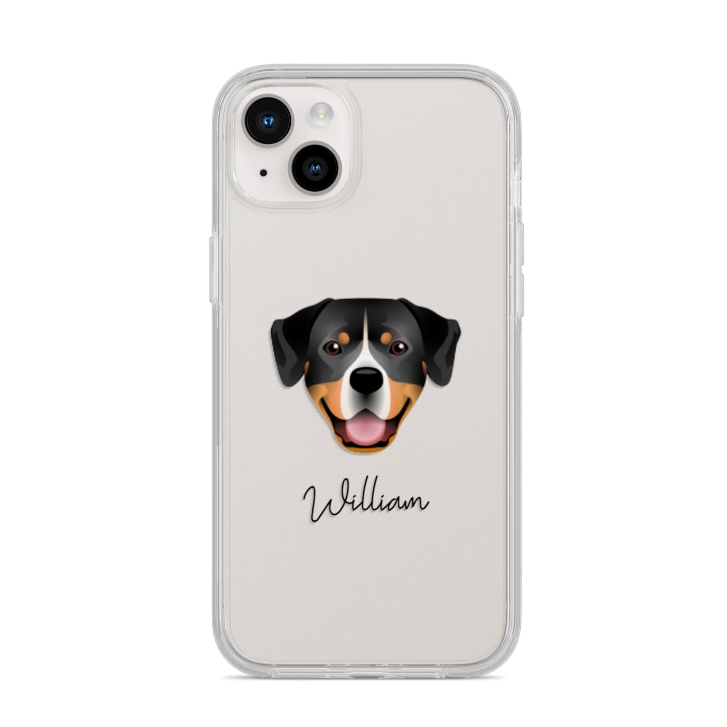Entlebucher Mountain Dog Personalised iPhone 14 Plus Clear Tough Case Starlight