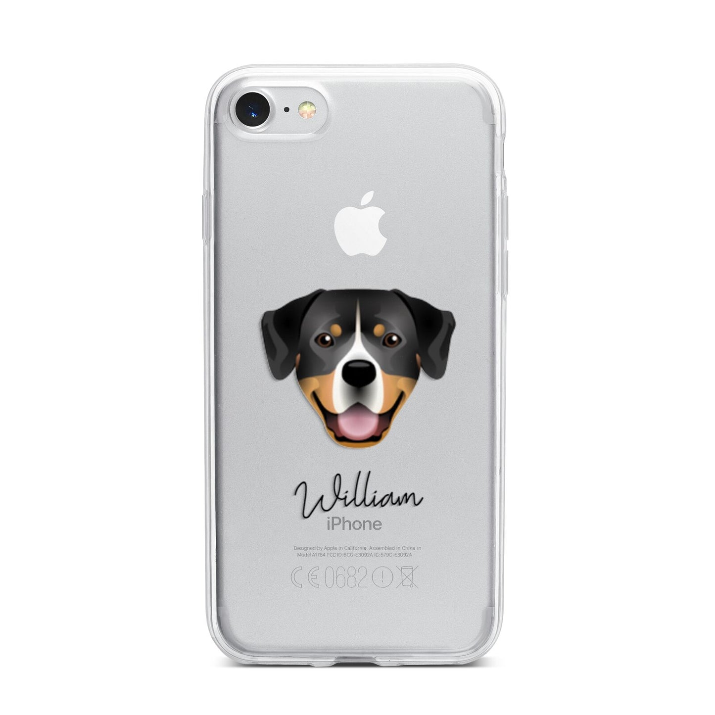 Entlebucher Mountain Dog Personalised iPhone 7 Bumper Case on Silver iPhone