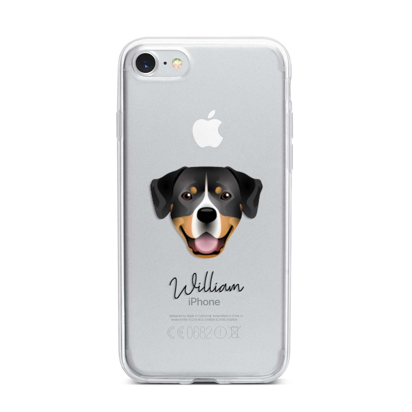 Entlebucher Mountain Dog Personalised iPhone 7 Bumper Case on Silver iPhone