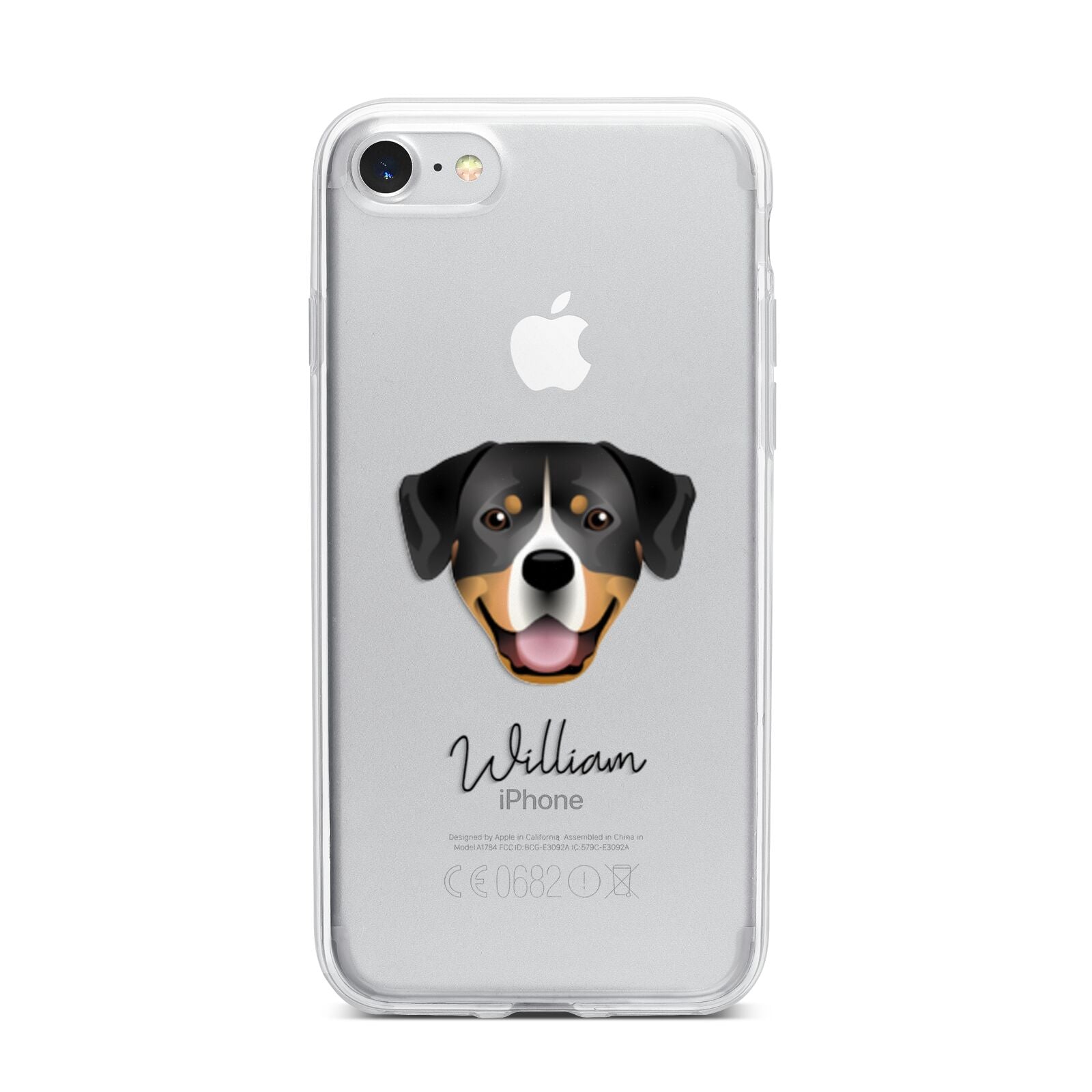 Entlebucher Mountain Dog Personalised iPhone 7 Bumper Case on Silver iPhone