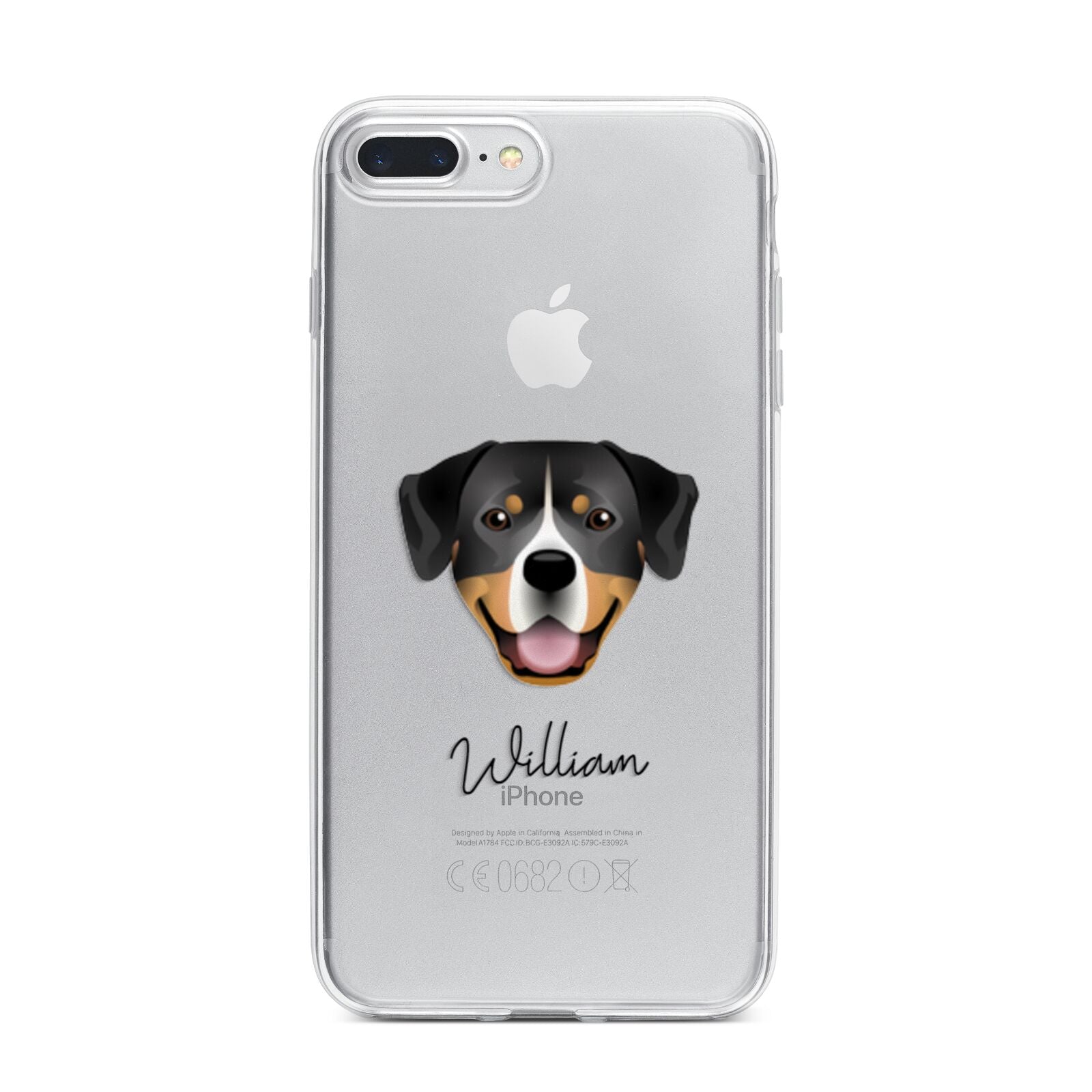 Entlebucher Mountain Dog Personalised iPhone 7 Plus Bumper Case on Silver iPhone