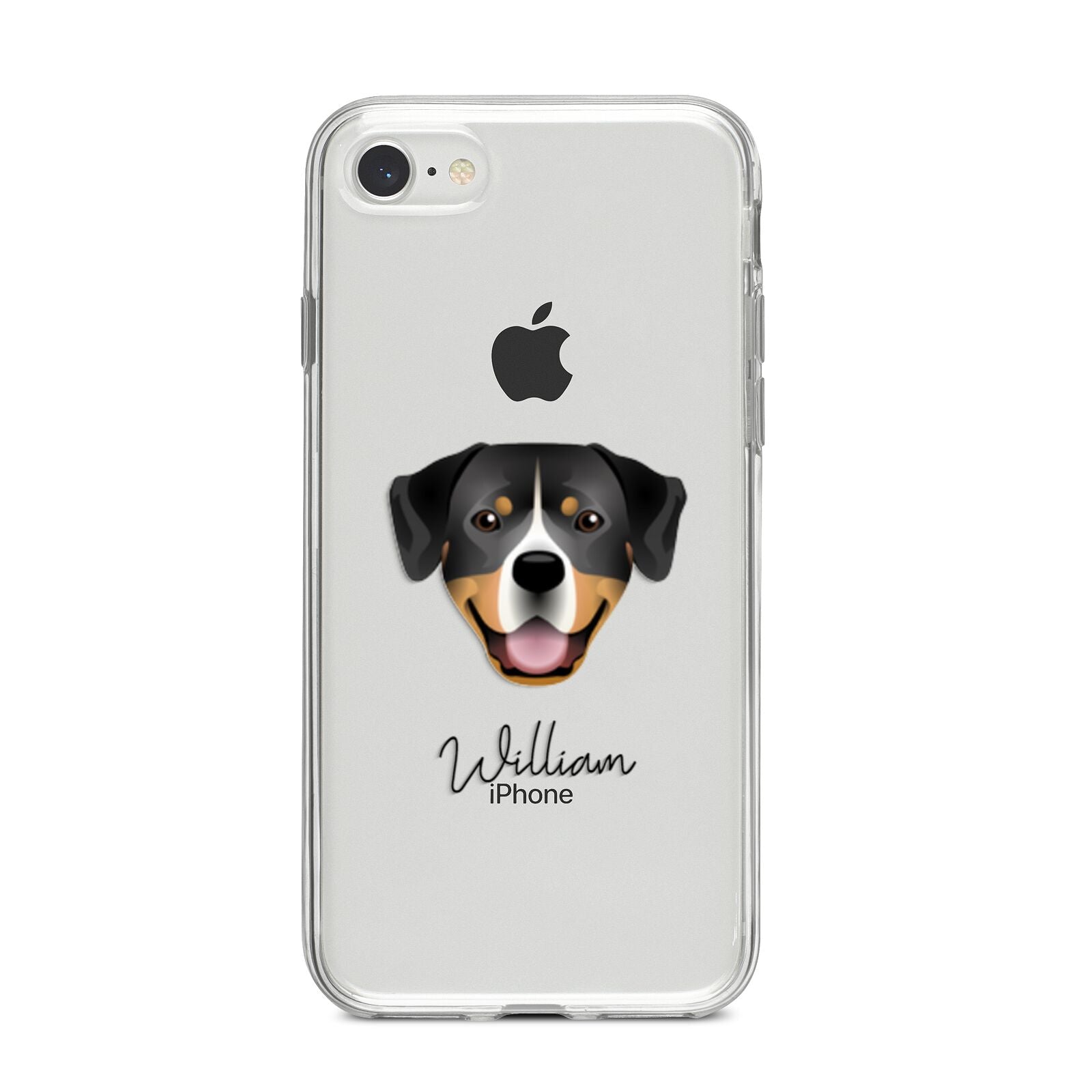 Entlebucher Mountain Dog Personalised iPhone 8 Bumper Case on Silver iPhone