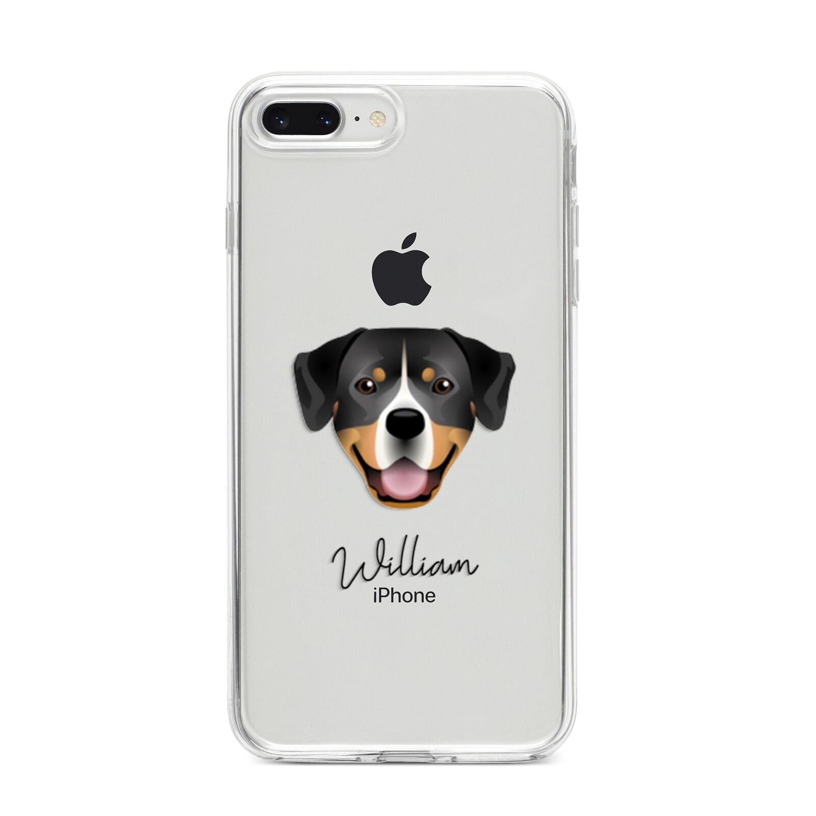 Entlebucher Mountain Dog Personalised iPhone 8 Plus Bumper Case on Silver iPhone